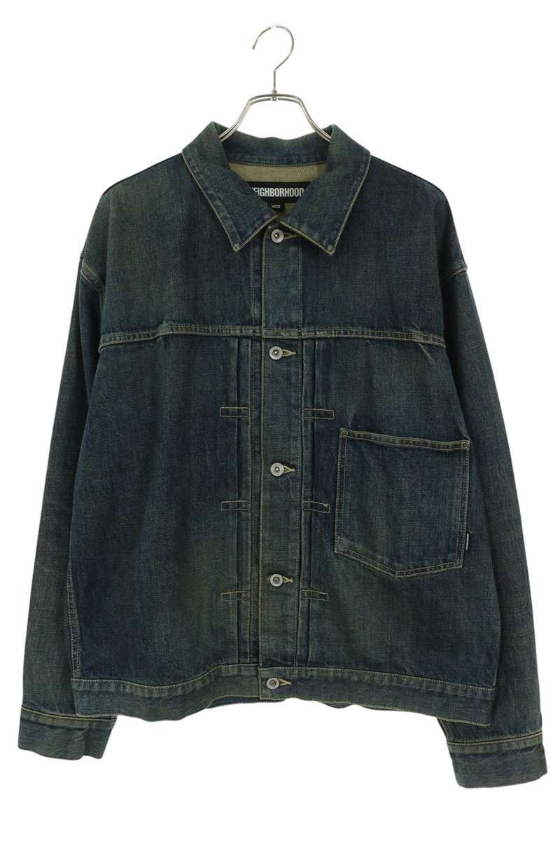 242XBNH-JKM02/WASHED DENIM TYPE-1 jacket
