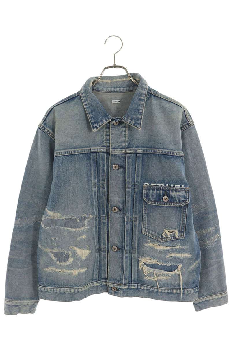 Washed Distressed Denim Jacket