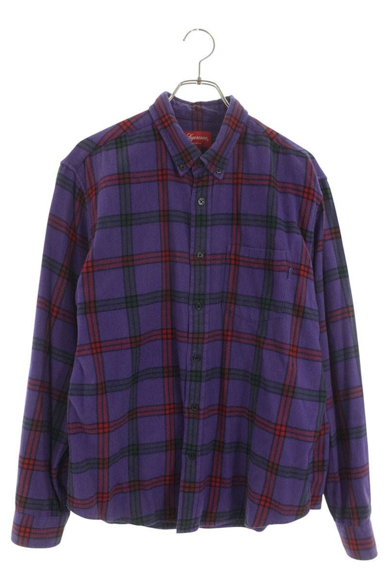 SUPREME タータンチェックフランネル長袖シャツ