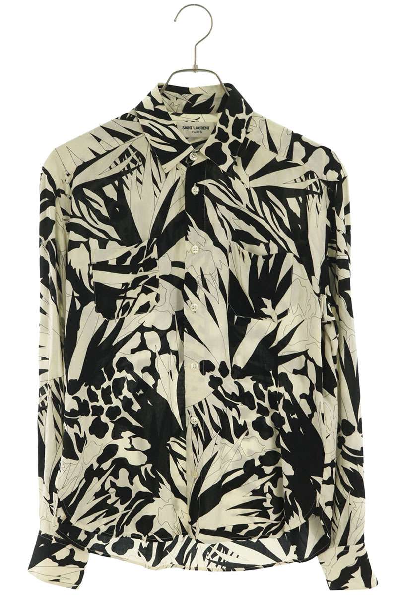 SAINT LAURENT PARIS フローラルプリント 総柄レーヨン長袖シャツ
