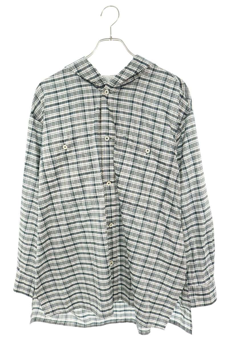 JILSANDER チェック柄フーデッド オーバー長袖シャツ