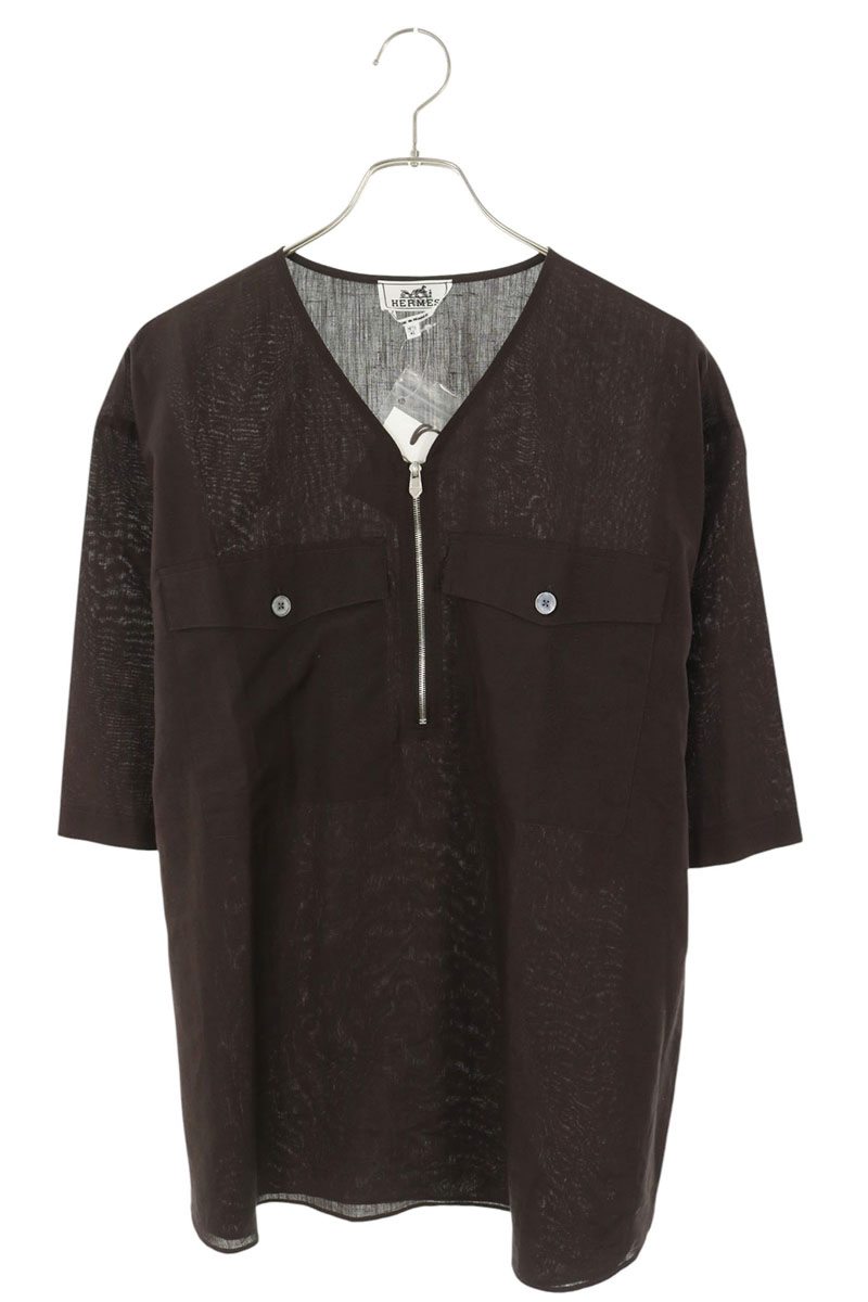 Half Zip-Up Short-sleeve Shirt