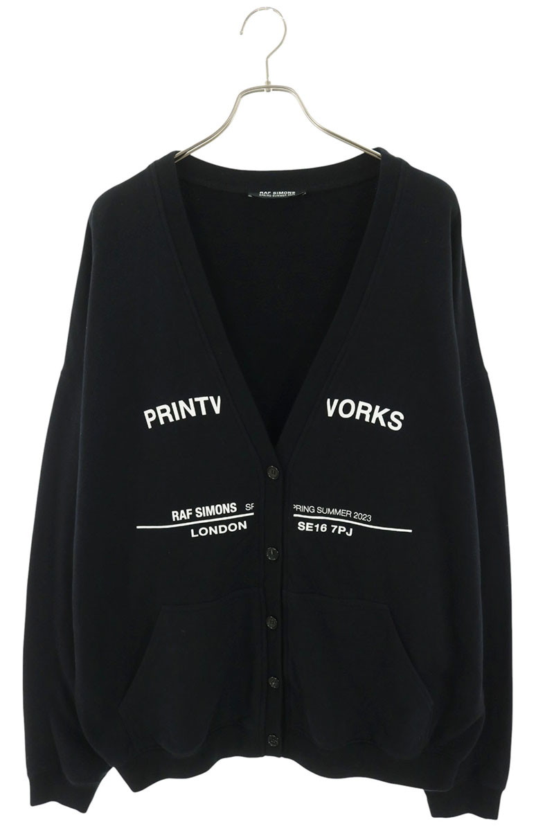 RAF SIMONS ロゴプリントツアーカーディガン