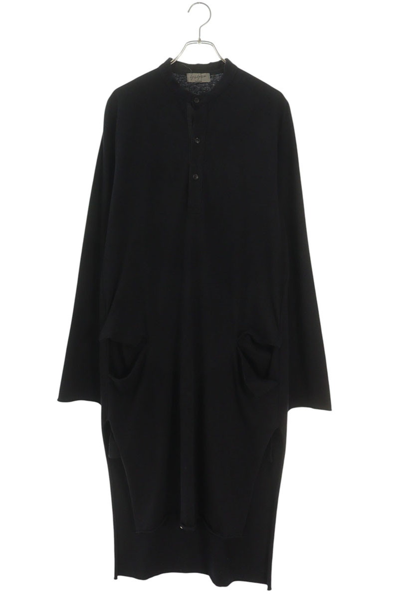 Yohji Yamamoto POUR HOMME ヘンリーネックロングデザイン長袖カットソー