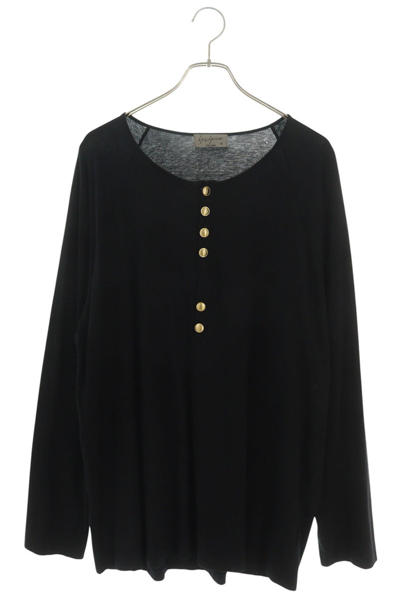 Yohji Yamamoto POUR HOMME ヘンリー長袖金ボタン長袖カットソー