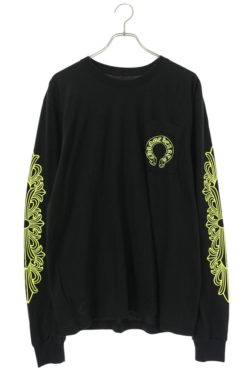 Chrome Hearts 袖フローラルバックホースシュープリント長袖カットソー
