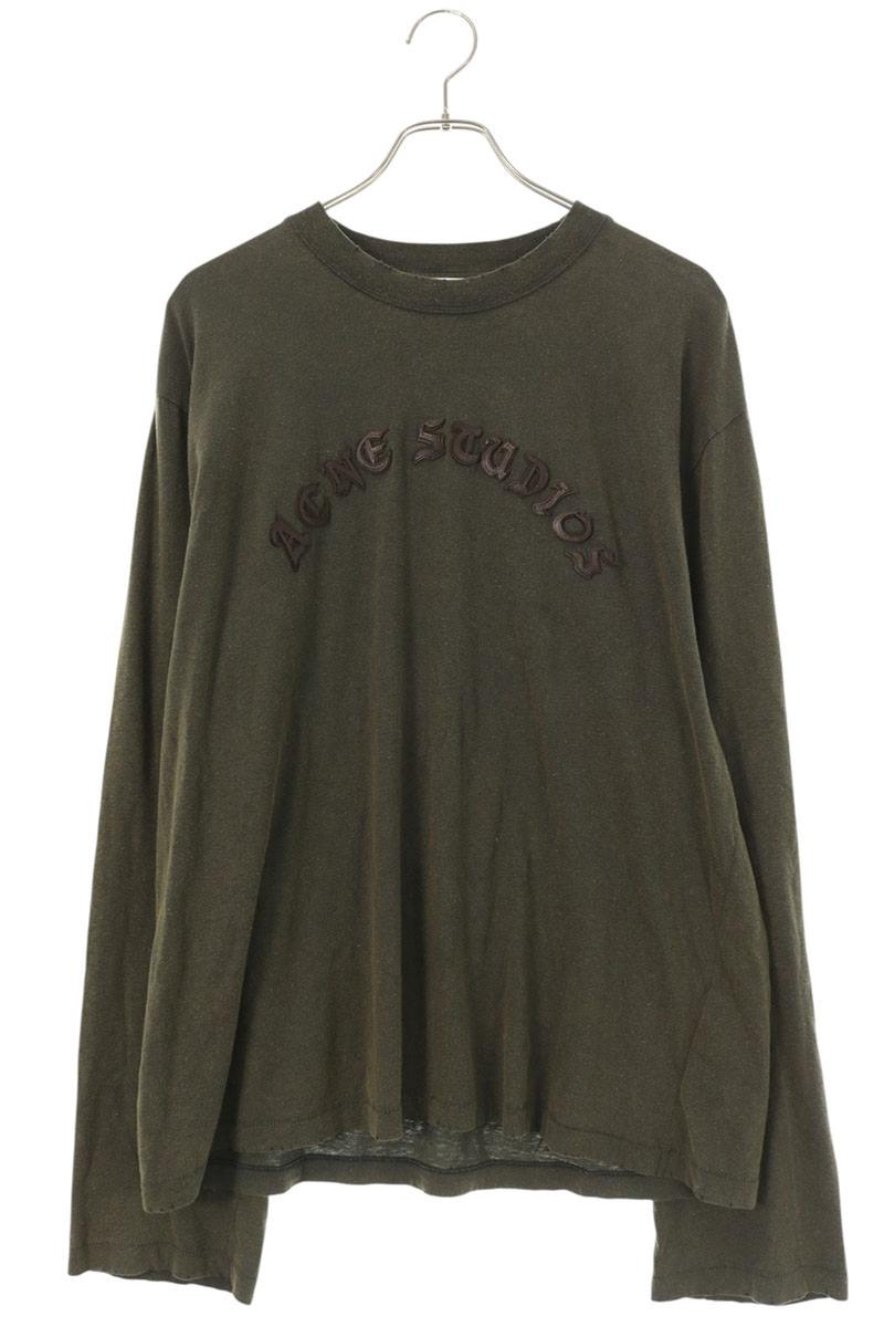 ACNE STUDIOS レザーロゴデザイン長袖カットソー