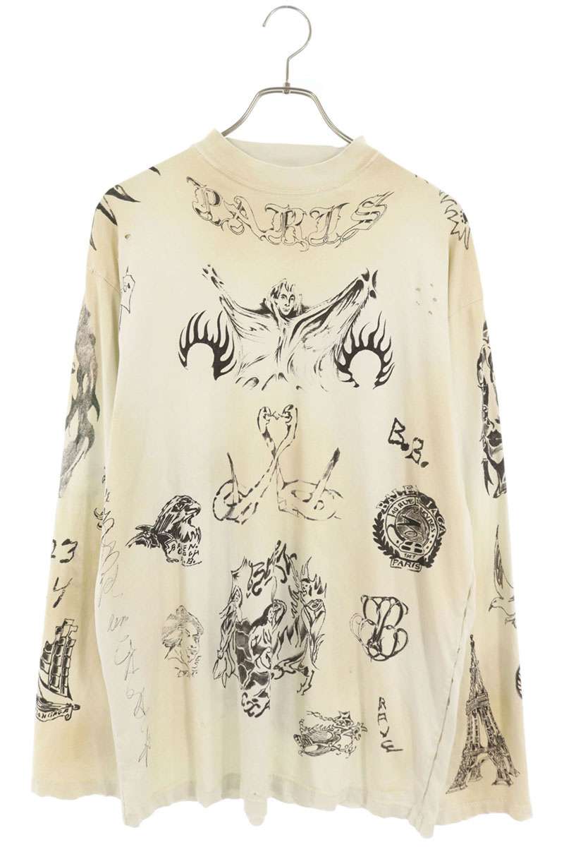 BALENCIAGA タトゥープリント長袖カットソー