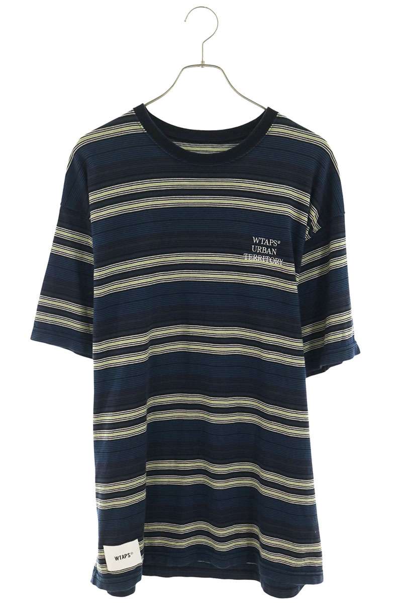 (W)TAPS ロゴ刺繍ボーダーTシャツ