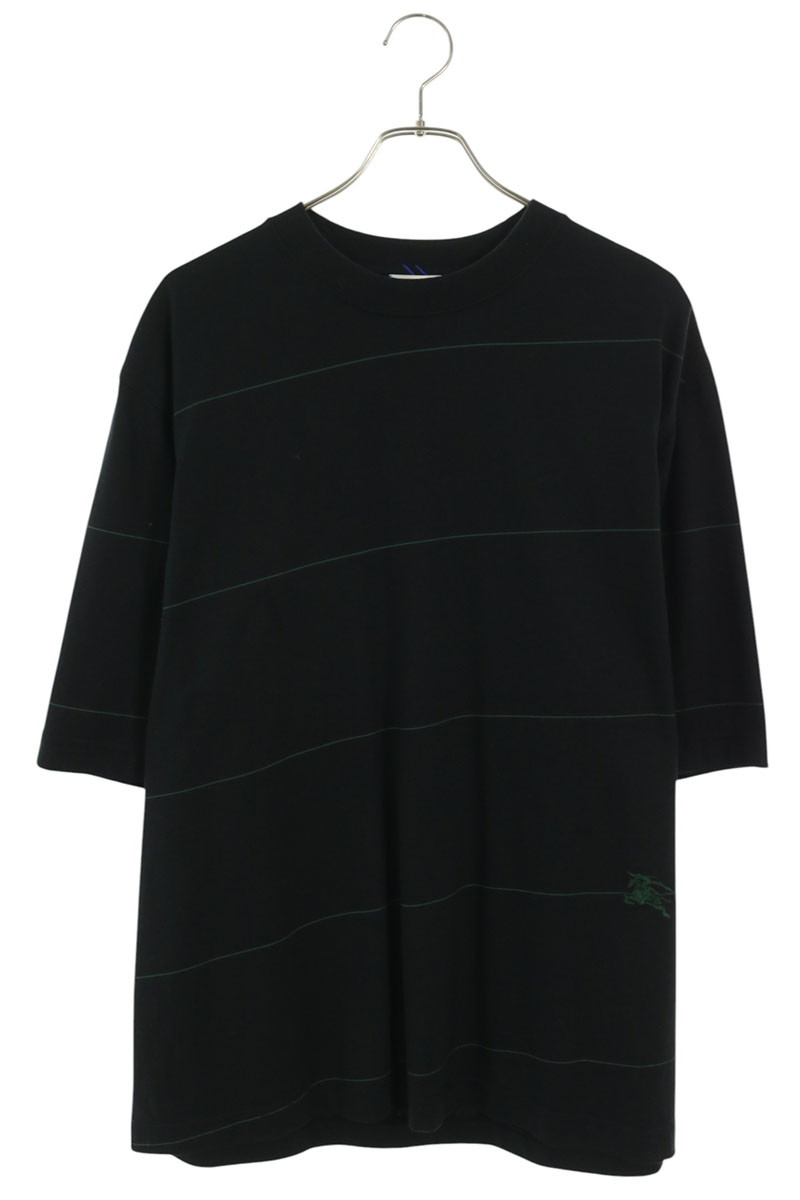 Burberry ストライプコットン 刺繍Tシャツ