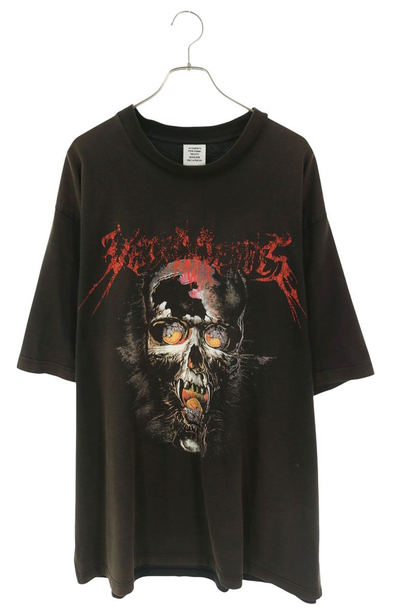 VETEMENTS オーバーサイズヘビーメタルスカルプリントTシャツ