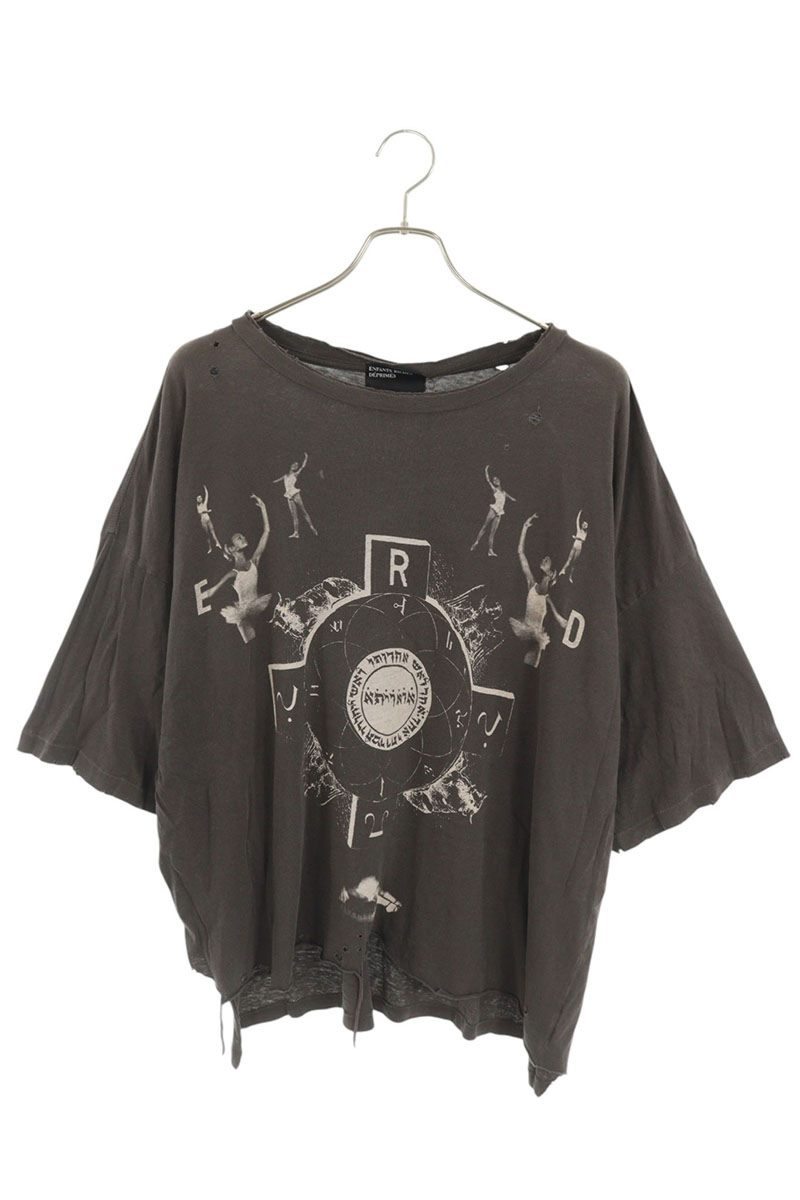 ENFANTS RICHES DEPRIMES ヒューマンプリントクラッシュ加工Tシャツ