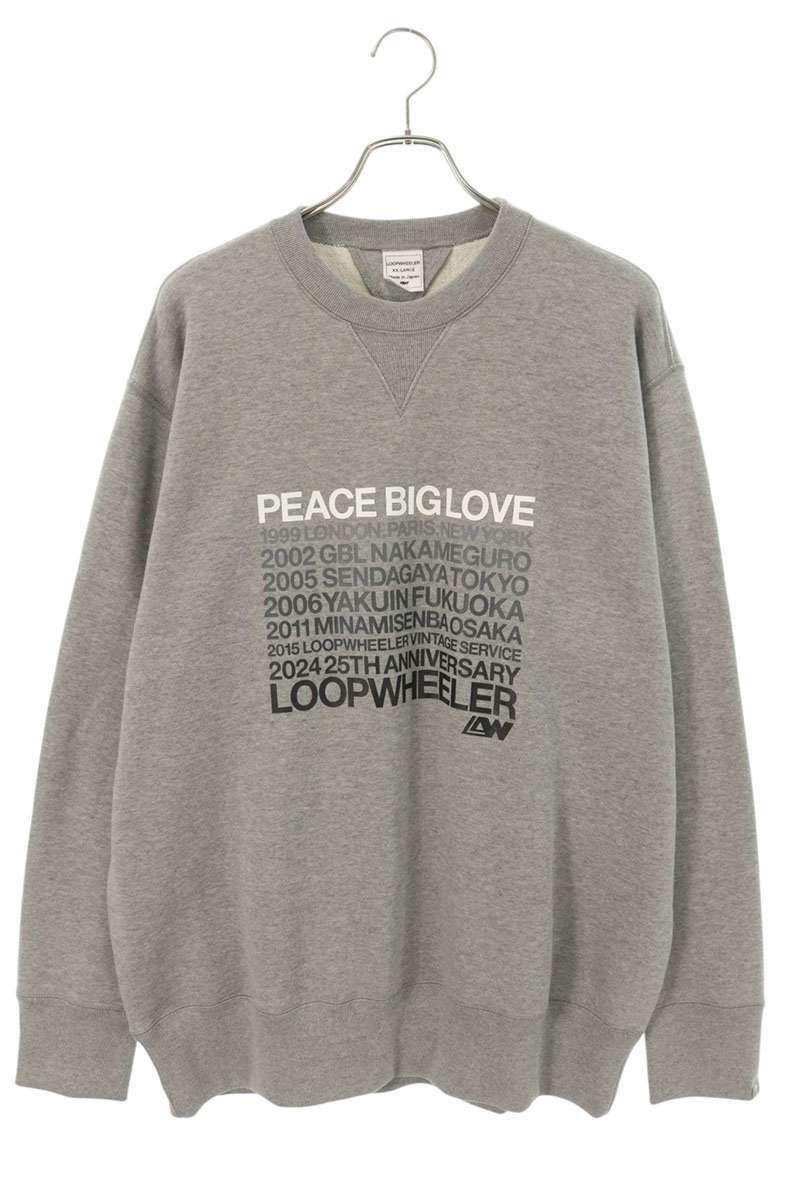 LOOPWHEELER ロゴプリントクルーネックスウェット
