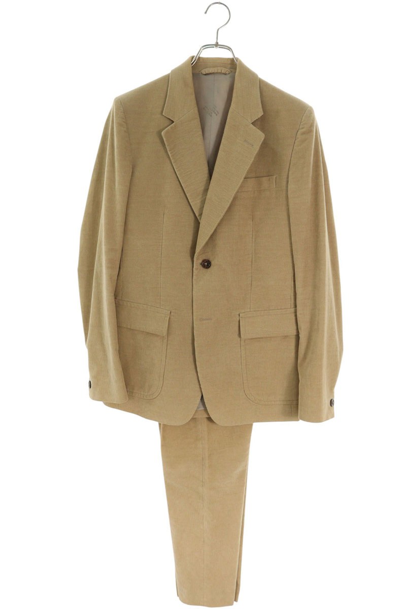 Beige Single-breasted Corduroy Setupスーツ