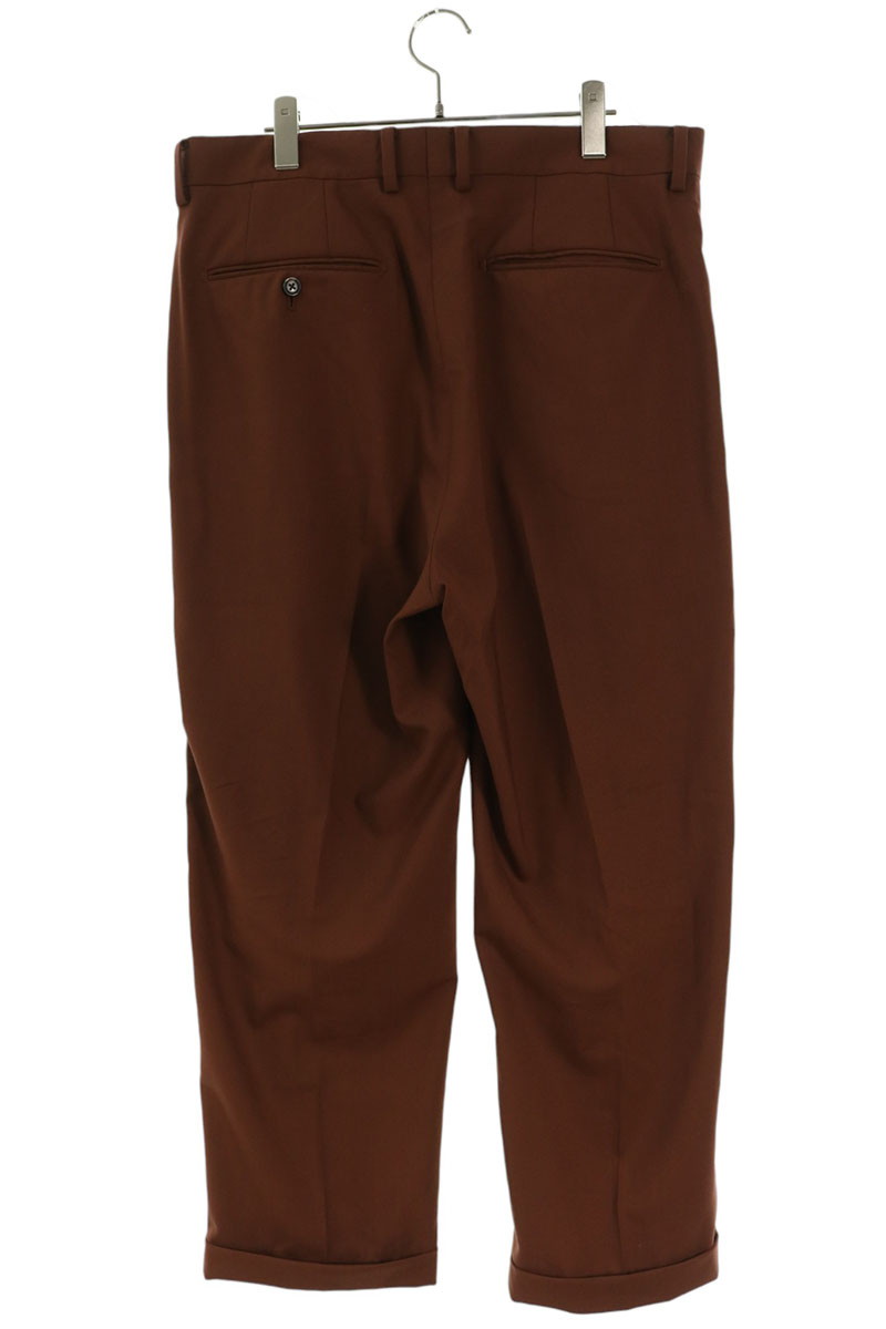 wacko maria ブラウン チノパン WACKO MARIA タック入りスラックスロングパンツ｜中古・新品通販