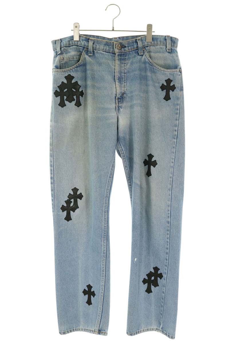 U VNTG JEAN BLU ORNG TAB 505