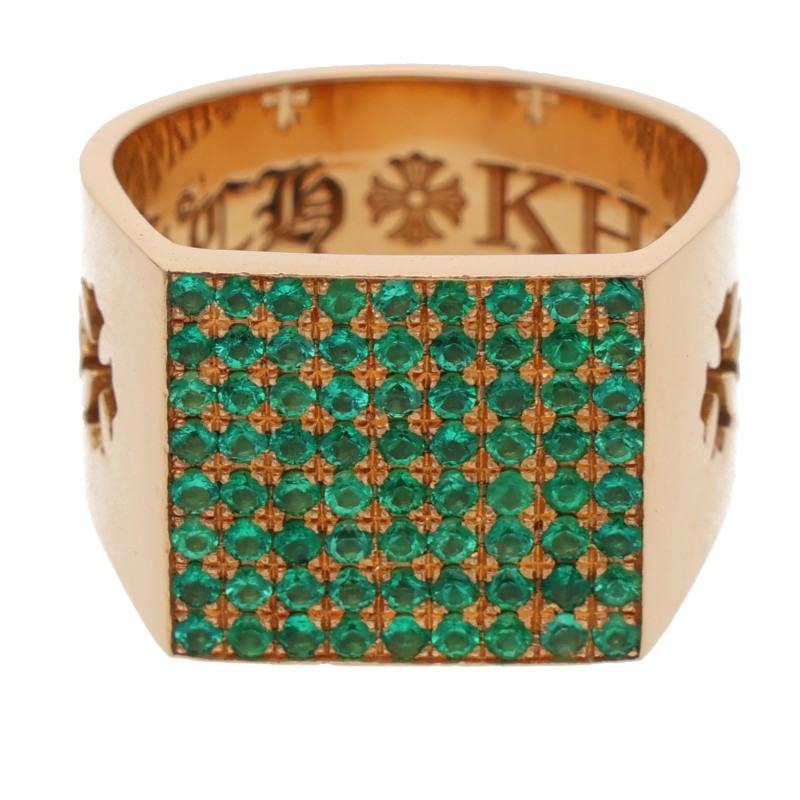 22K CIGAR BAND RING PAVE / シガーBand