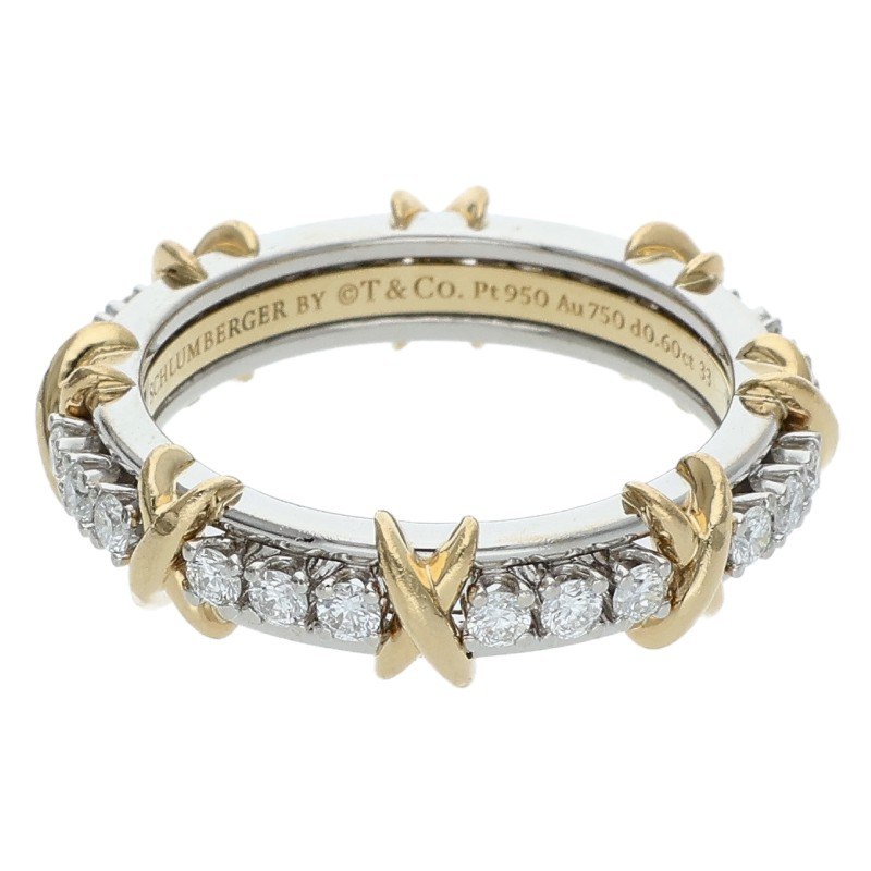 TIFFANY&Co. K18YG PTコンビナローリングリング