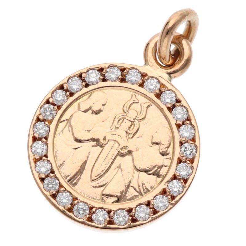 22K CHRM ANGL MDL P/D / Angel Medal Charm