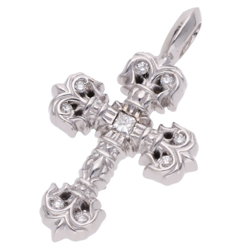 18K CHARM FILIGREE TINY P DMND Tiny Filigree