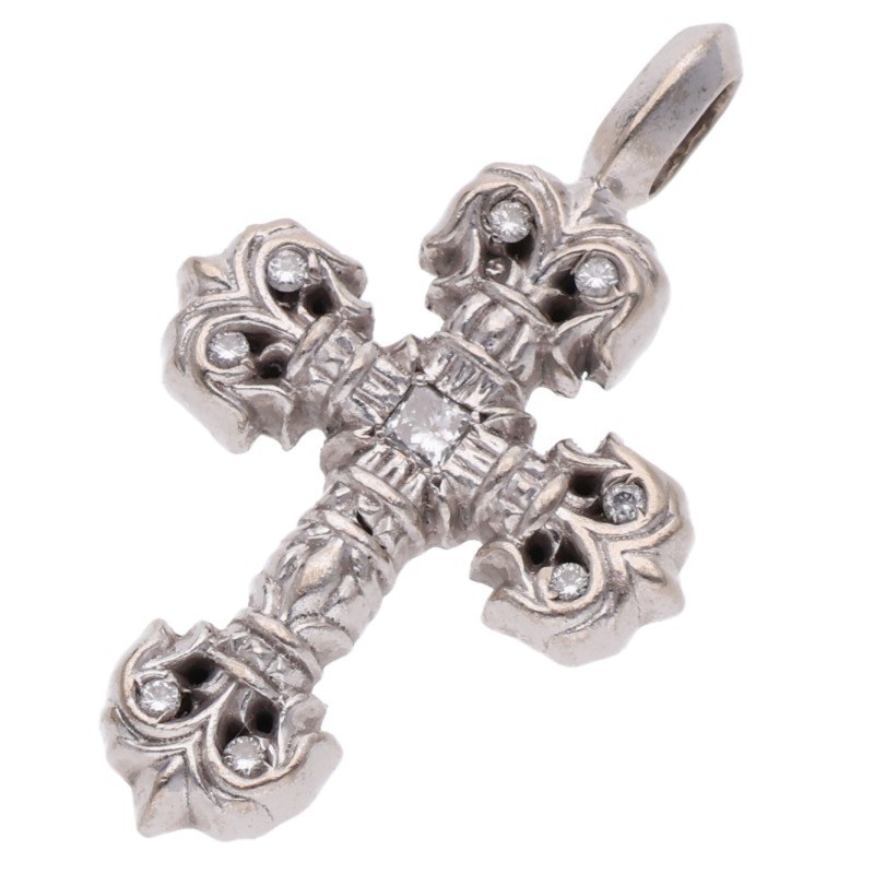 18K CHARM FILIGREE TINY P DMND Tiny Filigree