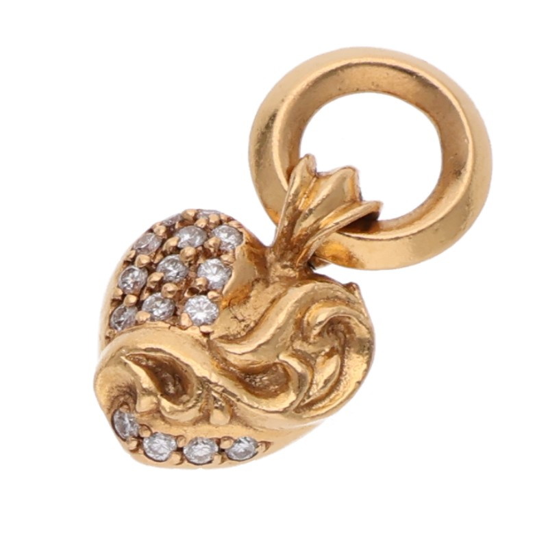 22K HEART CHARM PAVE / DIA Heart Charm