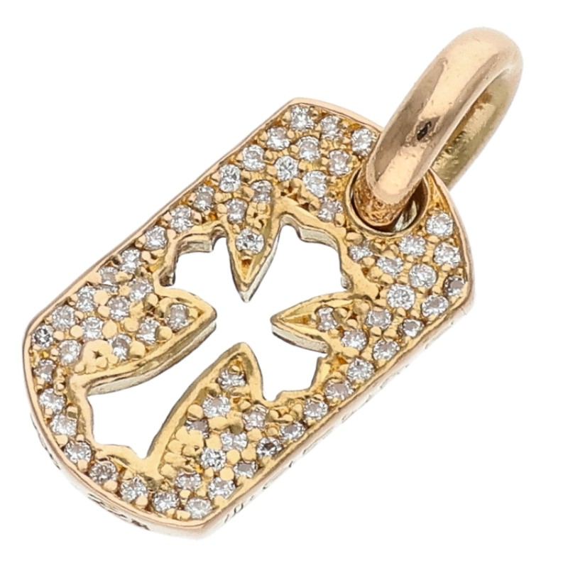 22K DT TNY CO CRS P/D / Tiny Cutout Cross Dog Tag