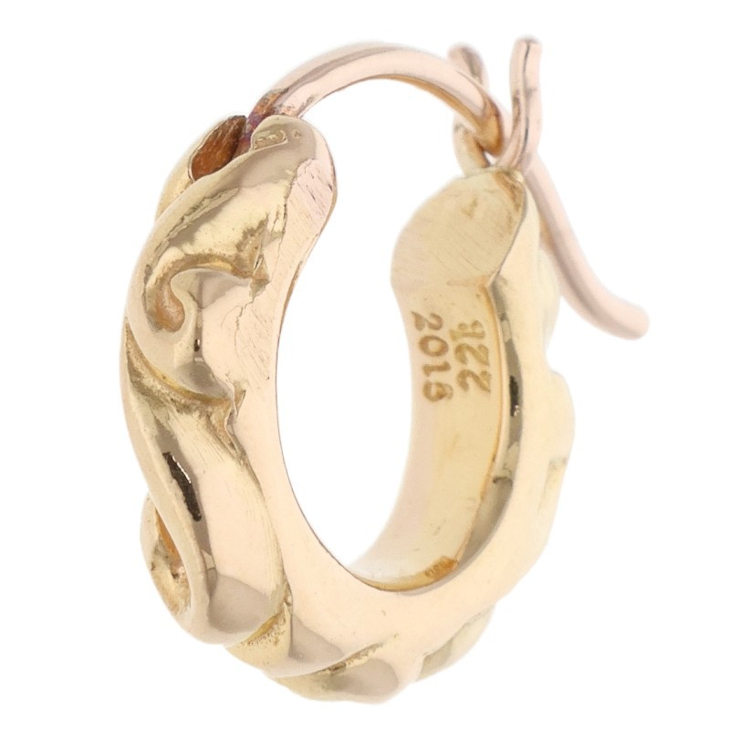 22K TNY HOOP SCRL / 22K Tiny Scroll Hoop