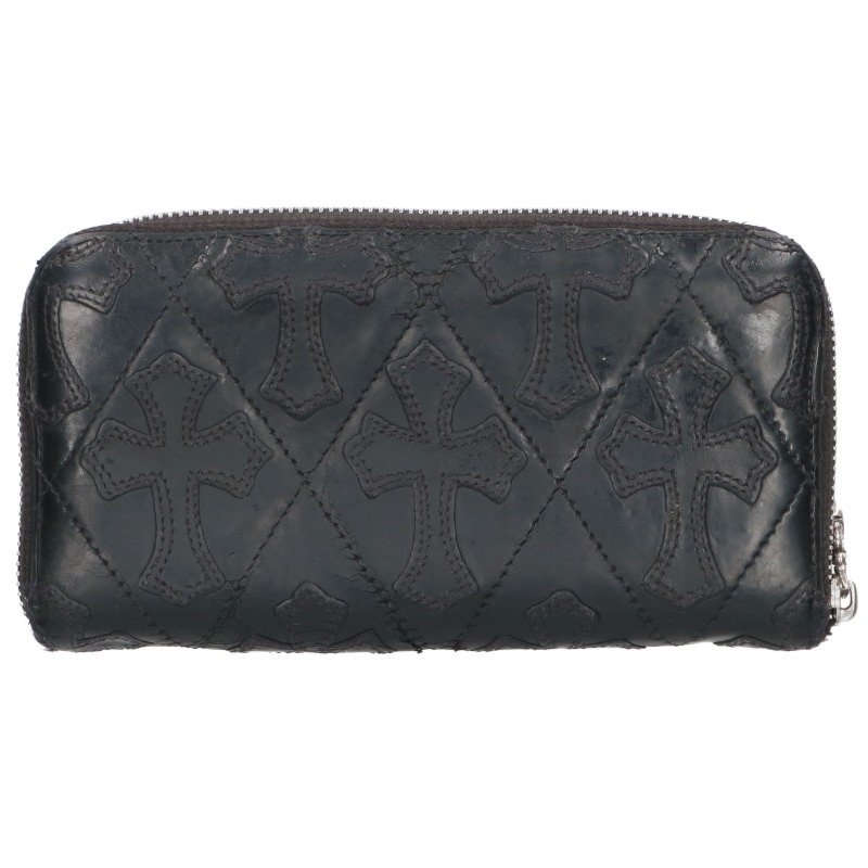 Chrome Hearts セメタリークロスキルティングレザーウォレット長財布