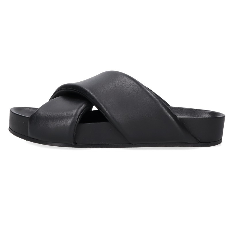 JILSANDER パテッドレザークロスストラップサンダル