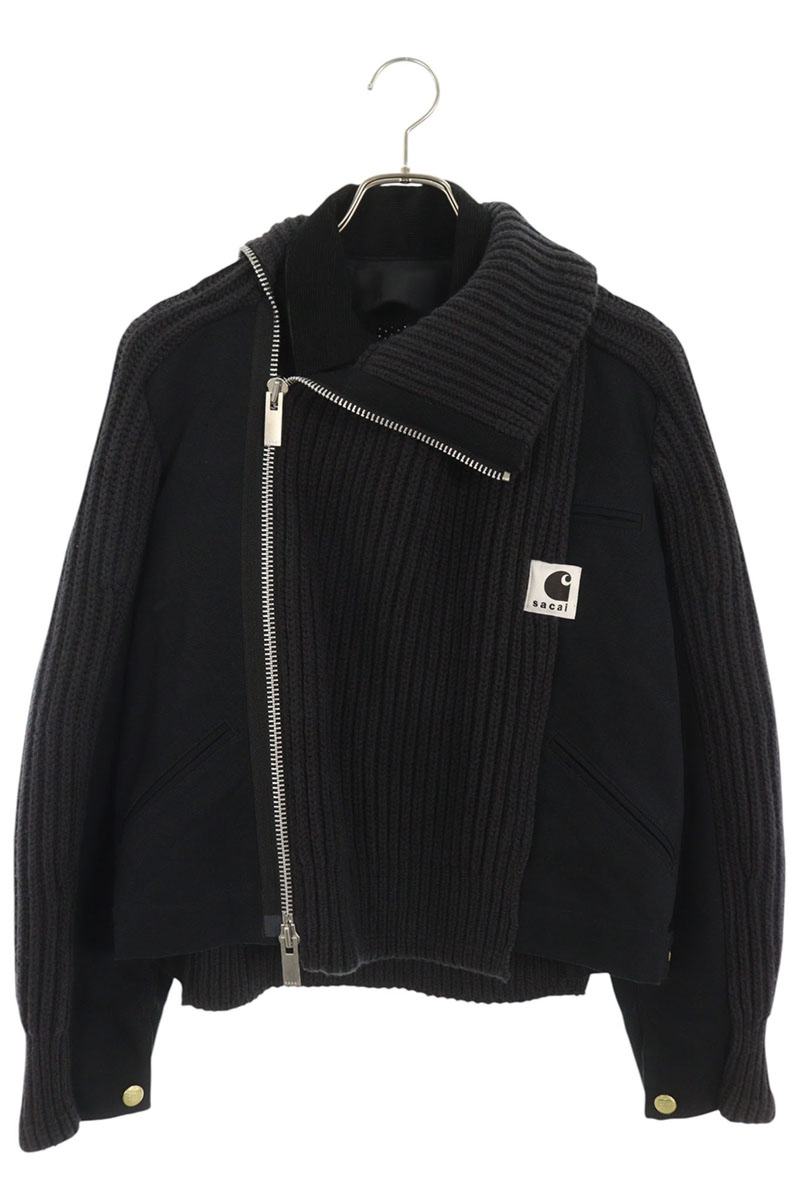 Sacai ダック×ウールニットブルゾン