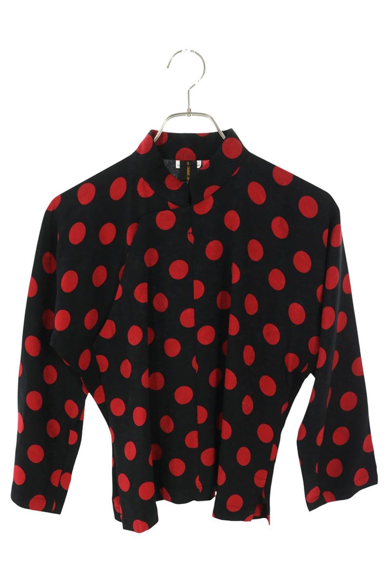 COMME des GARCONS AD2019ドット柄チャイナ長袖シャツ